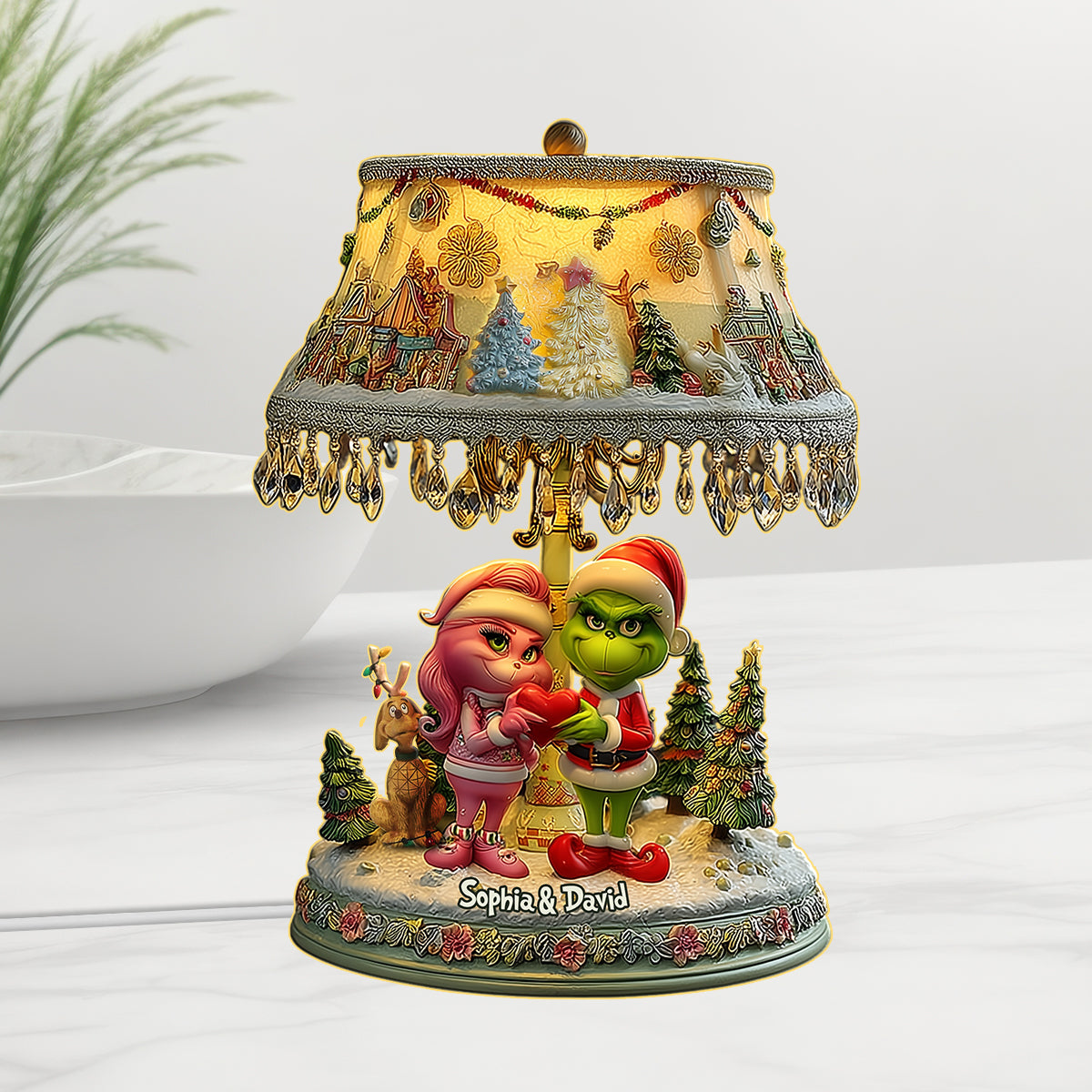 Toi et moi, on gère ! - Veilleuse LED personnalisée en acrylique en forme d'étole de Noël