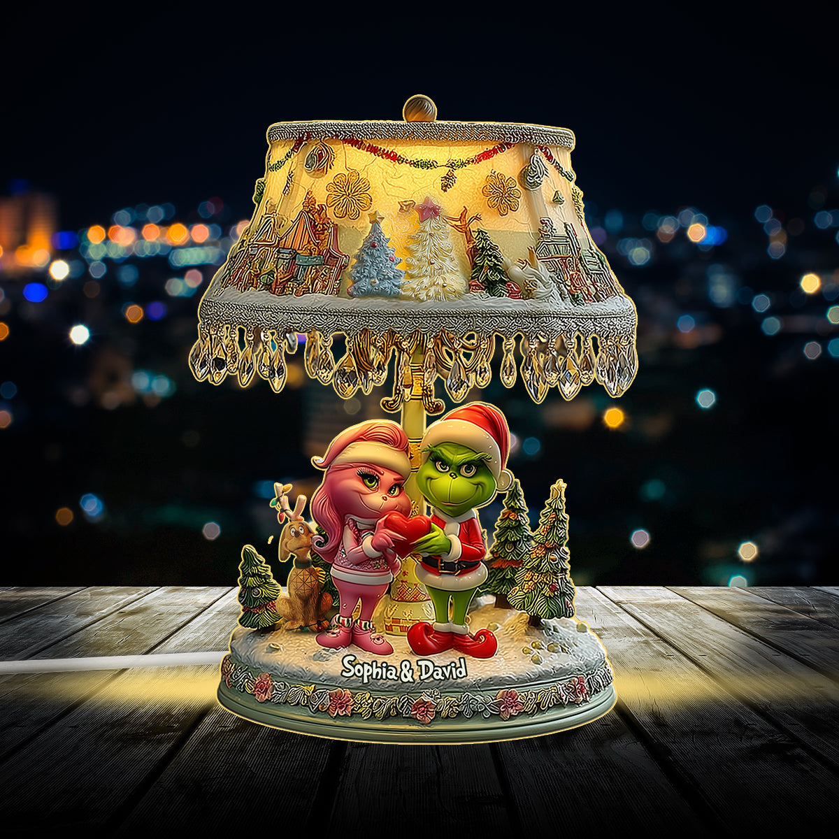 Toi et moi, on gère ! - Veilleuse LED personnalisée en acrylique en forme d'étole de Noël