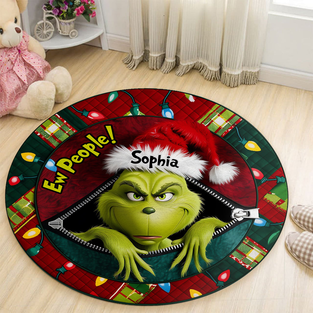 Ew People - Tapis rond de Noël personnalisé avec étole