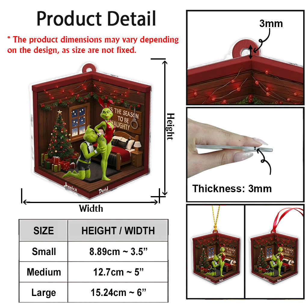 Naughty Green Couple - Personalized Stole Christmas Ornament