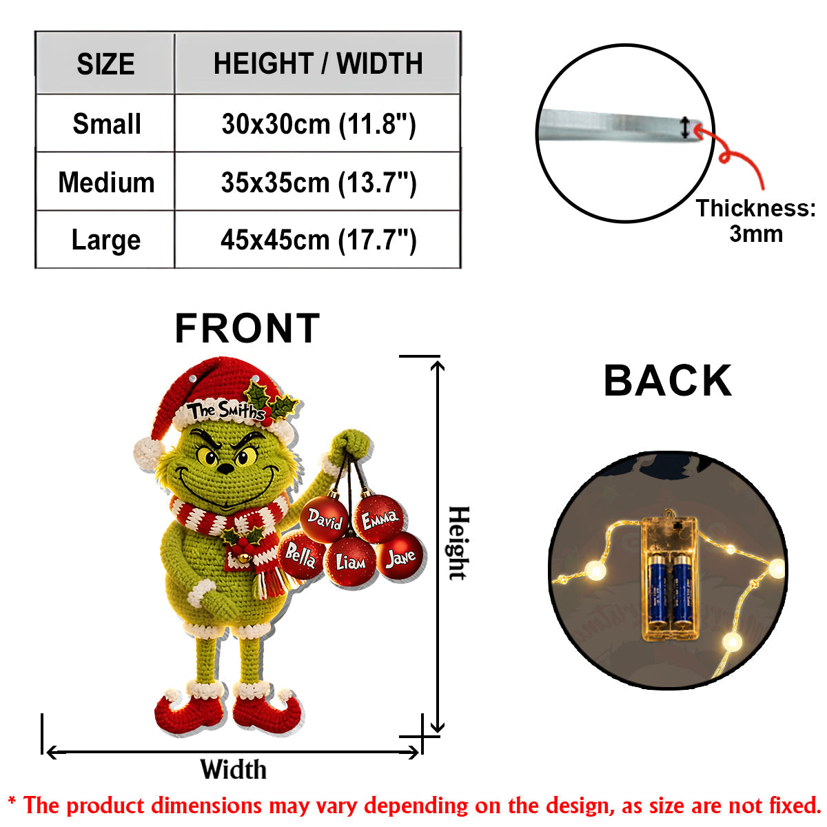 Merry Christmas - Personalized Stole Christmas LED Light Acrylic Sign