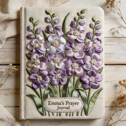Custom Birth Flower & Name - Personalized Christian Leather Journal
