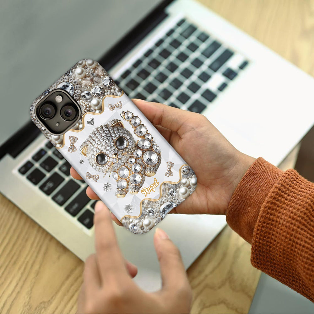 Coque de téléphone personnalisée avec motif chat Scottish Fold - J'adore le Scottish Fold