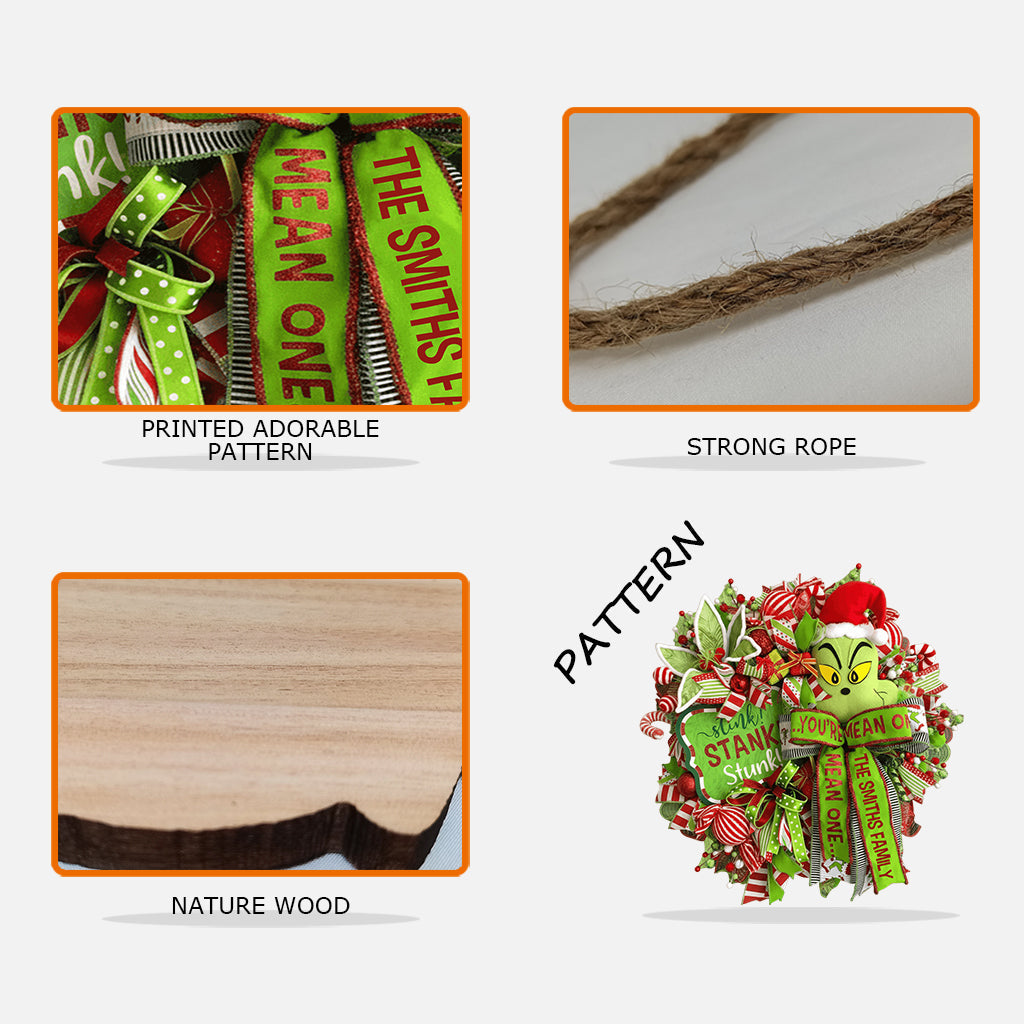 Stink Stank Stunk Green Mischief Naughty Monster - Personalized Stole Christmas Custom Shaped Wood Sign