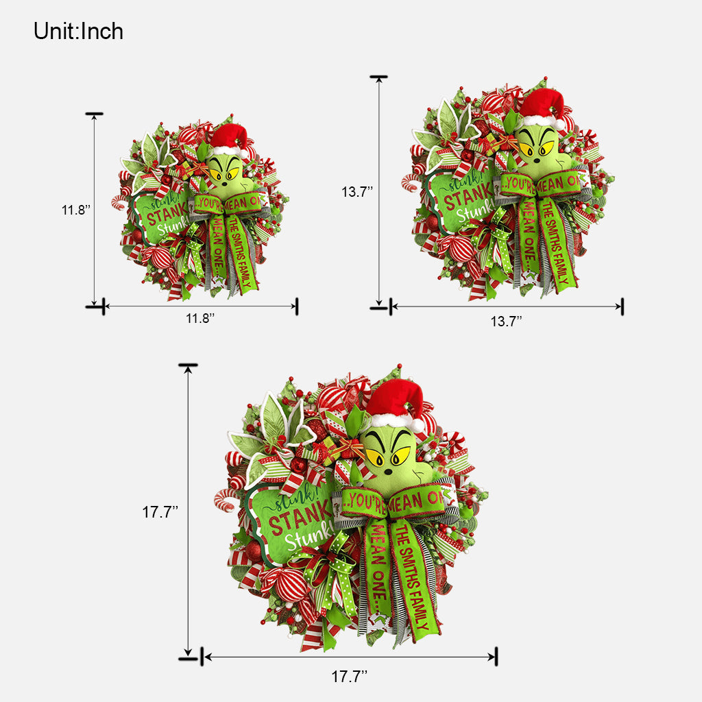 Stink Stank Stunk Green Mischief Naughty Monster - Personalized Stole Christmas Custom Shaped Wood Sign