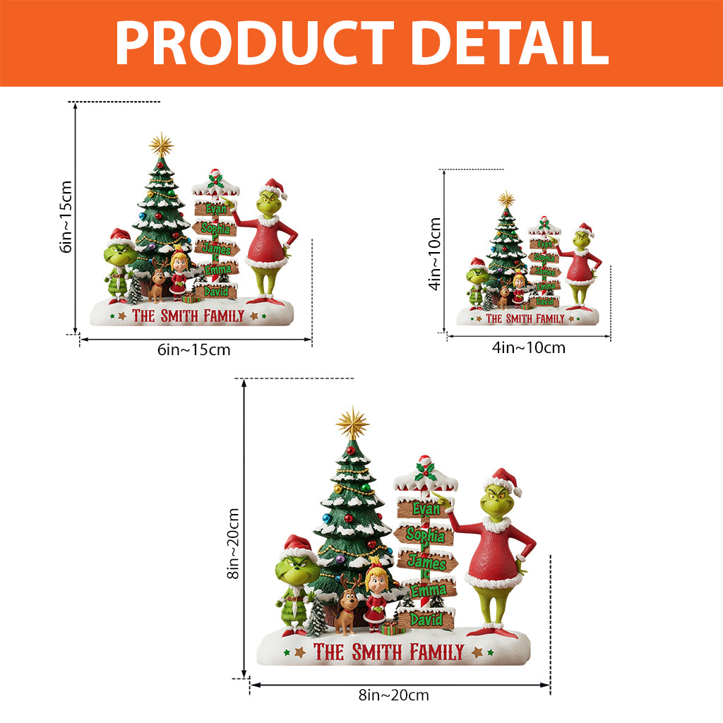 Famille heureuse - Étole de Noël personnalisée, plaque acrylique sur mesure