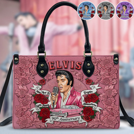 Il doit y avoir des lumières qui brillent plus fort quelque part - Sac à main en cuir personnalisé Roi du Rock and Roll