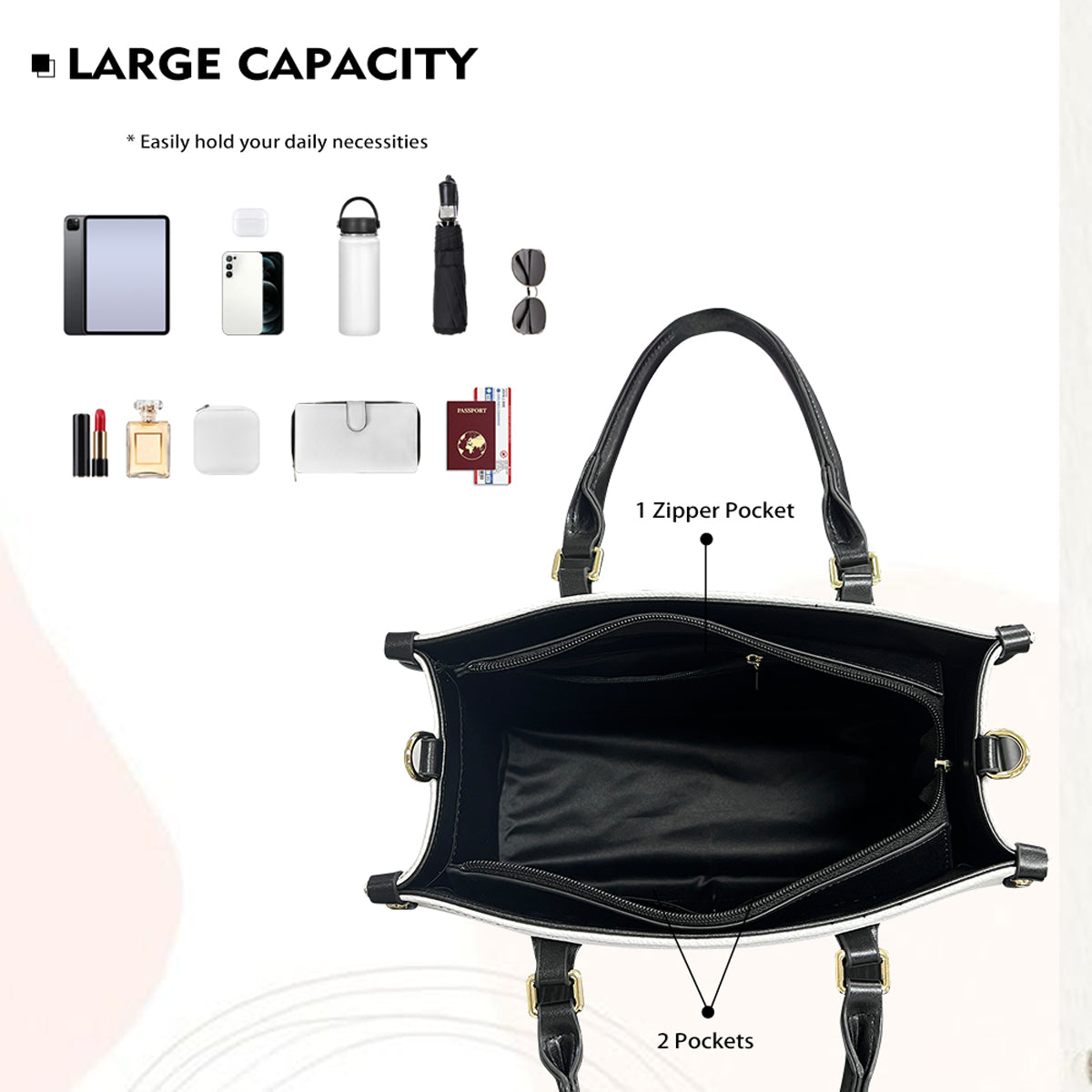 There Must Be Lights Shining Brighter Somewhere - Personalized King of Rock and Roll Leather Handbag