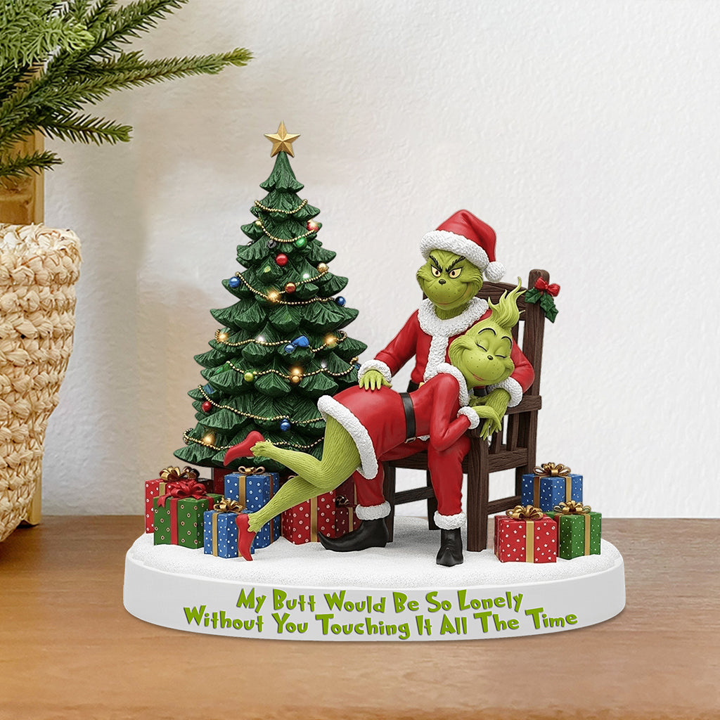 Mes fesses seraient si seules sans tes caresses constantes - Plaque acrylique personnalisée « Étole de Noël » en forme de cœur