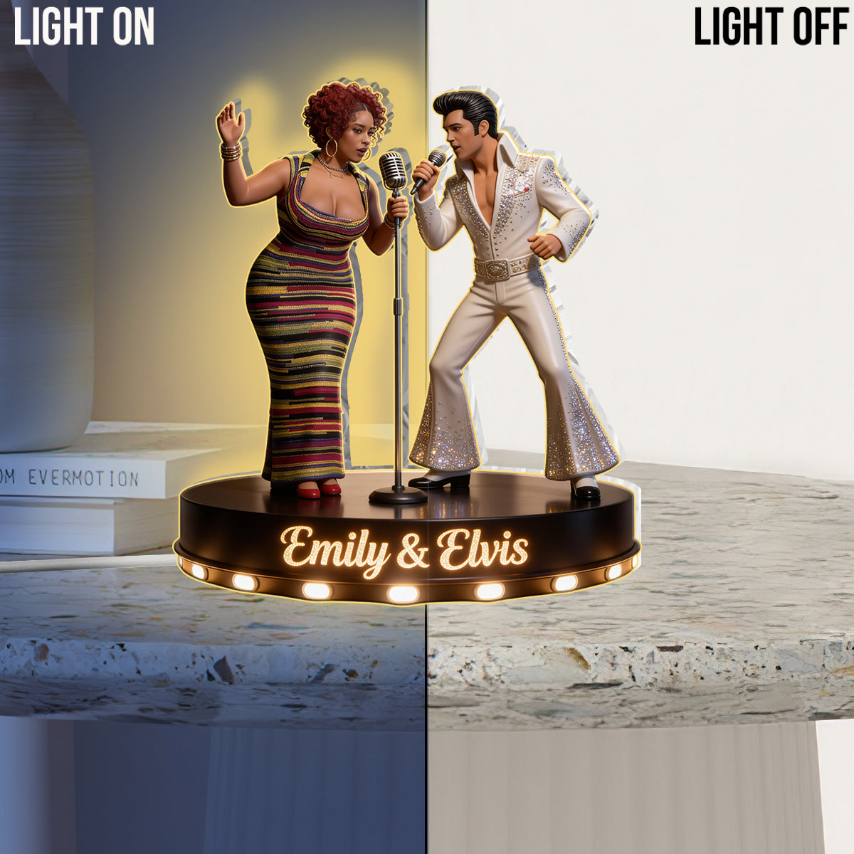 Long Live The King - Personalized King of Rock and Roll Acrylic LED Night Light