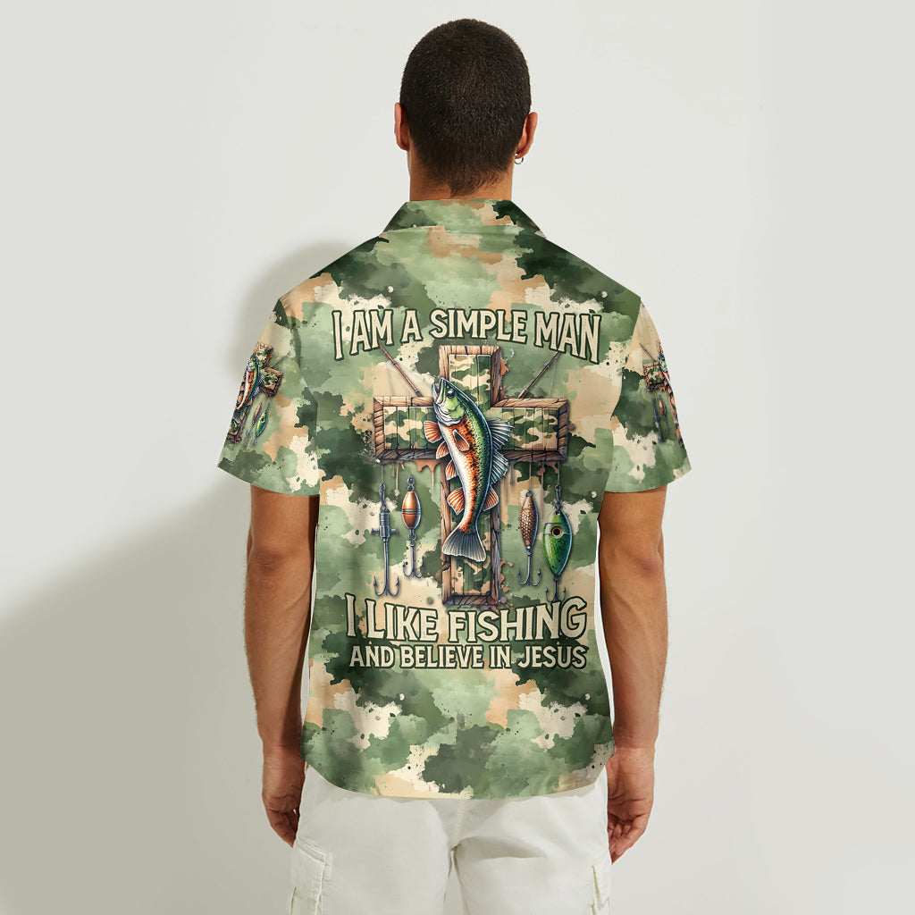 J'aime la pêche et je crois en Dieu - Chemise hawaïenne de pêche personnalisée