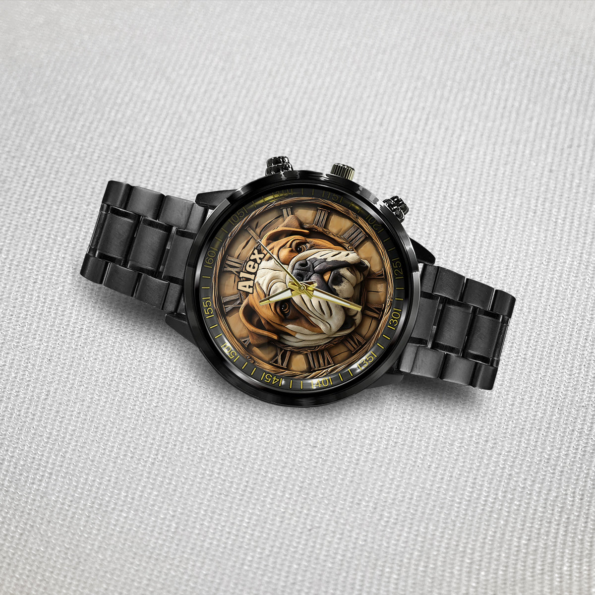 Montre-bracelet personnalisée pour chien Brave Bulldog