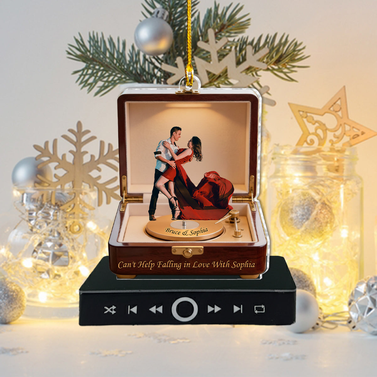 Créez une chanson avec votre amour - Ornement musical personnalisé pour couple
