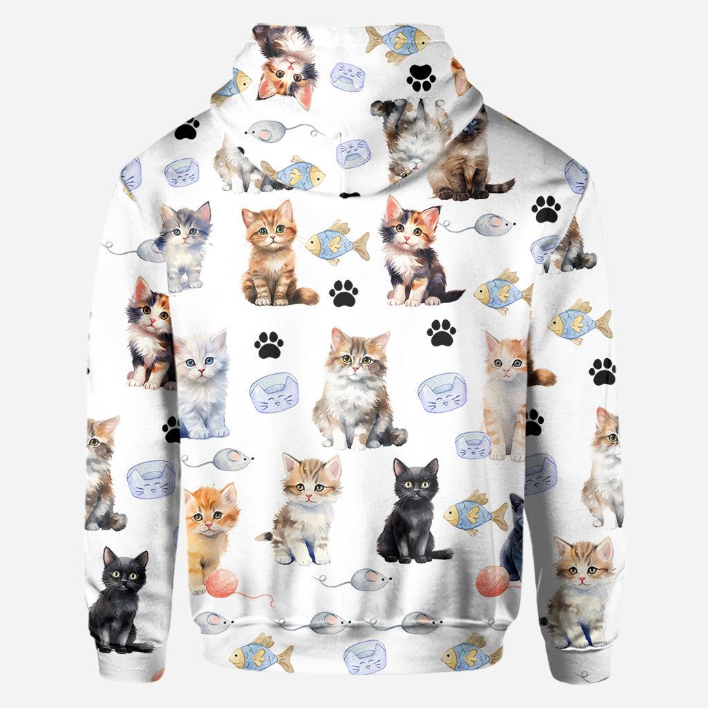 La vie est plus belle avec des chats - T-shirt personnalisé avec un motif chat.