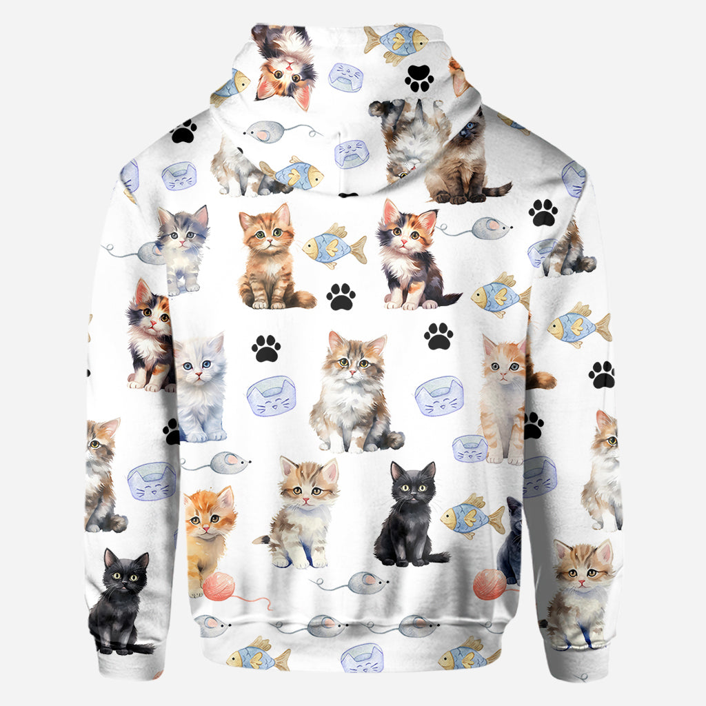La vie est plus belle avec des chats - T-shirt personnalisé avec un motif chat.