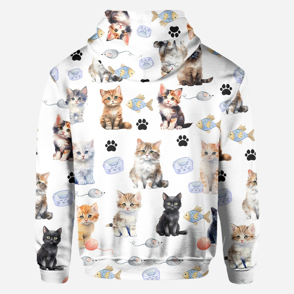 La vie est plus belle avec des chats - T-shirt personnalisé avec un motif chat.