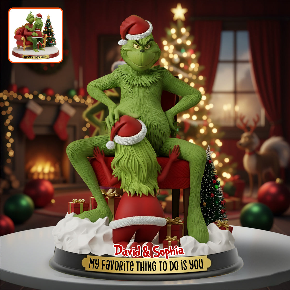 Couple de monstres amusants - Plaque acrylique personnalisée pour couple - Forme personnalisée