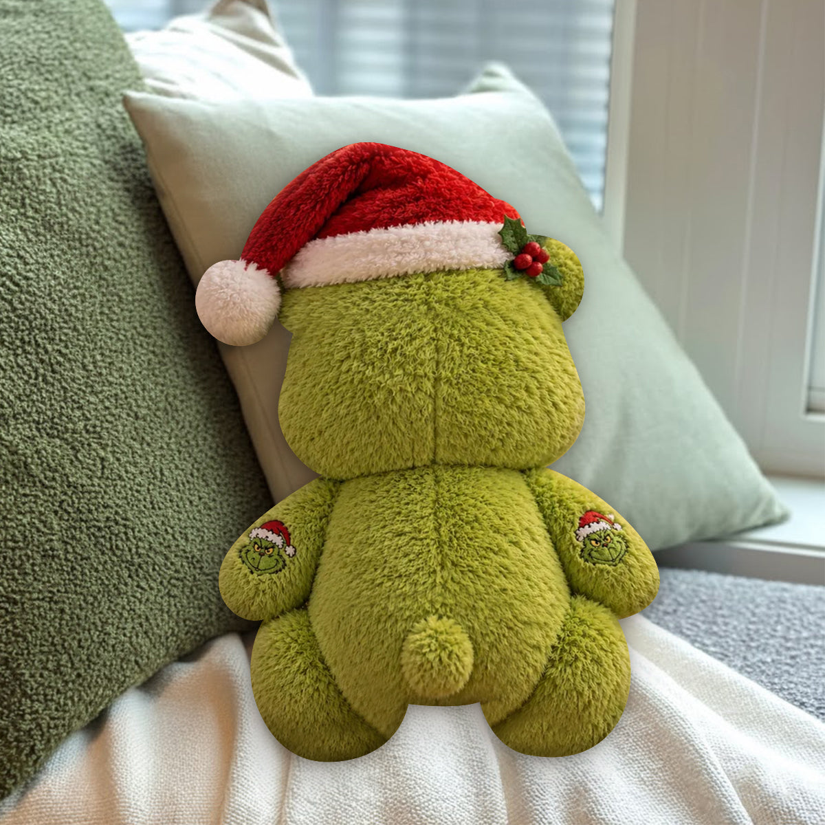 Merry Grinchmas - Personalized Stole Christmas Premium Faux Fur Pillow