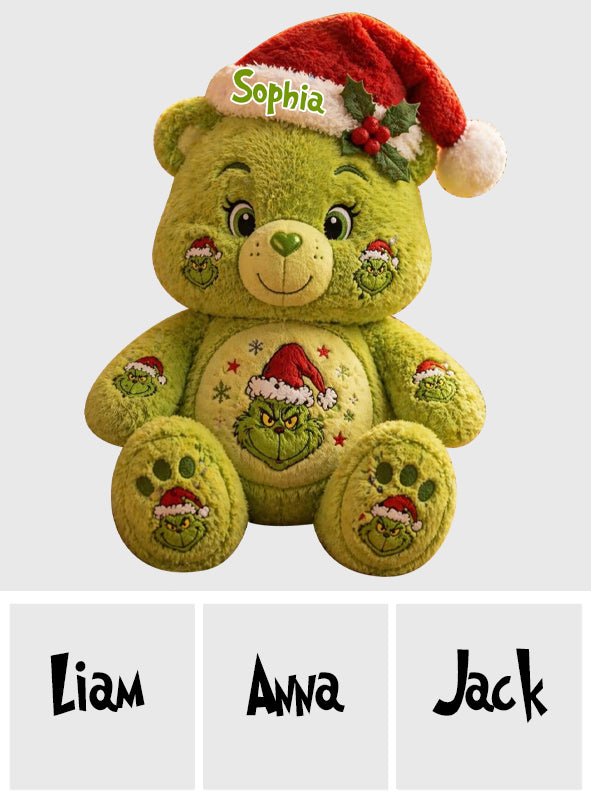 Merry Grinchmas - Personalized Stole Christmas Premium Faux Fur Pillow
