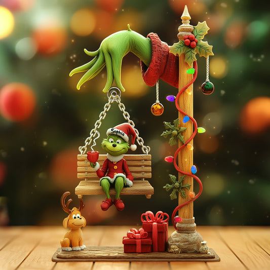 Joyeux Grinchmas - Étole de Noël personnalisée avec breloque