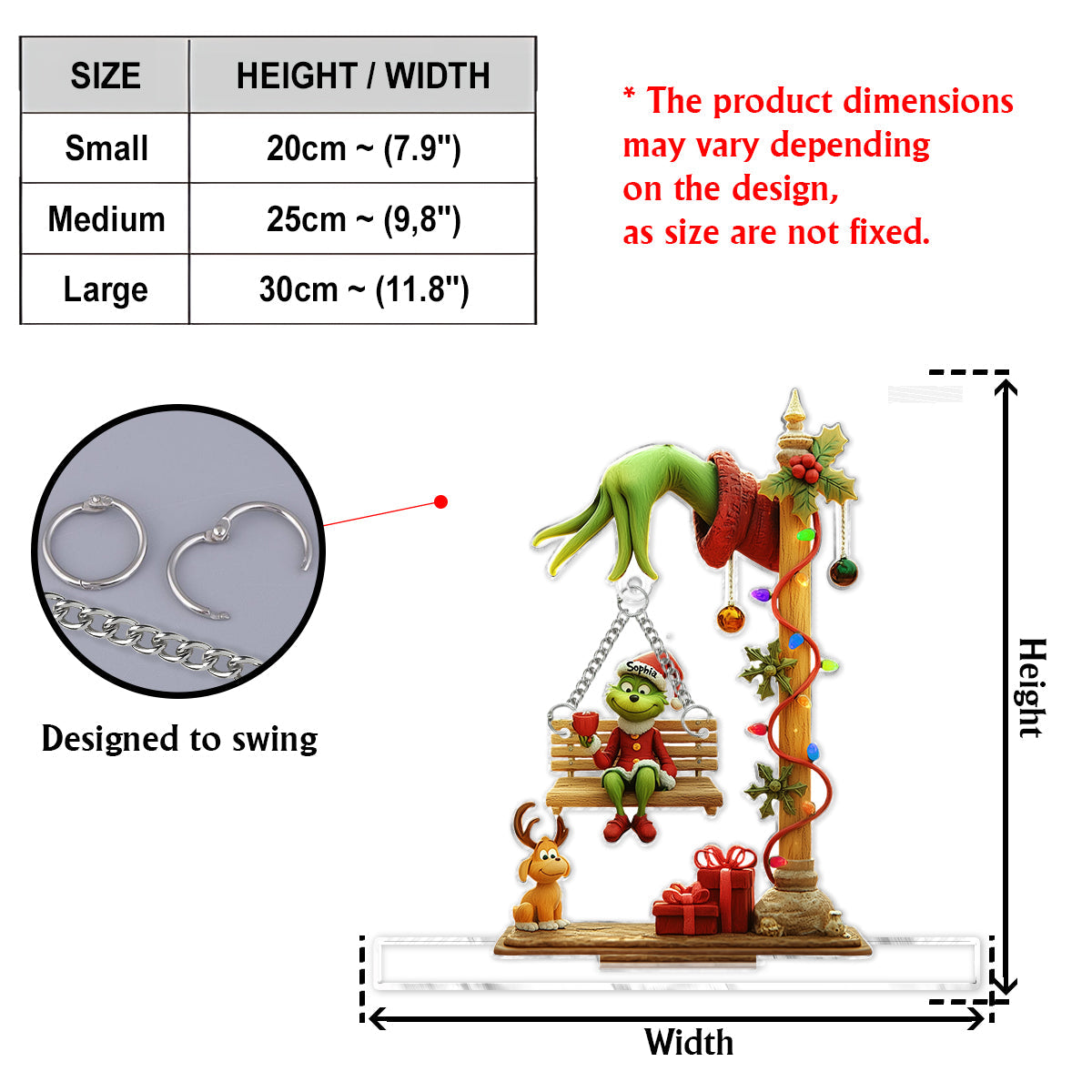 Merry Grinchmas - Personalized Stole Christmas Plaque With Charm