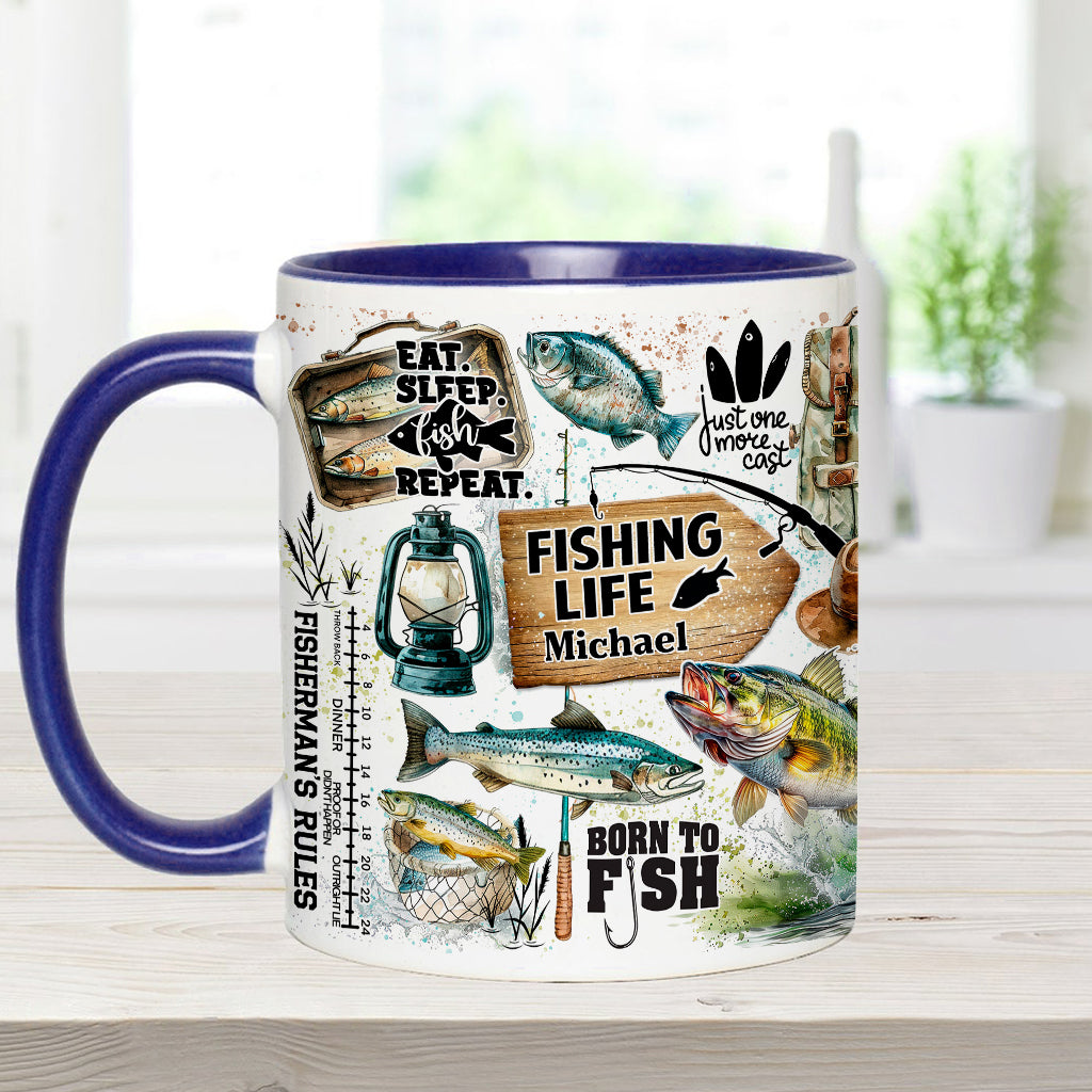 Juste un dernier lancer - Mug personnalisé sur le thème de la pêche