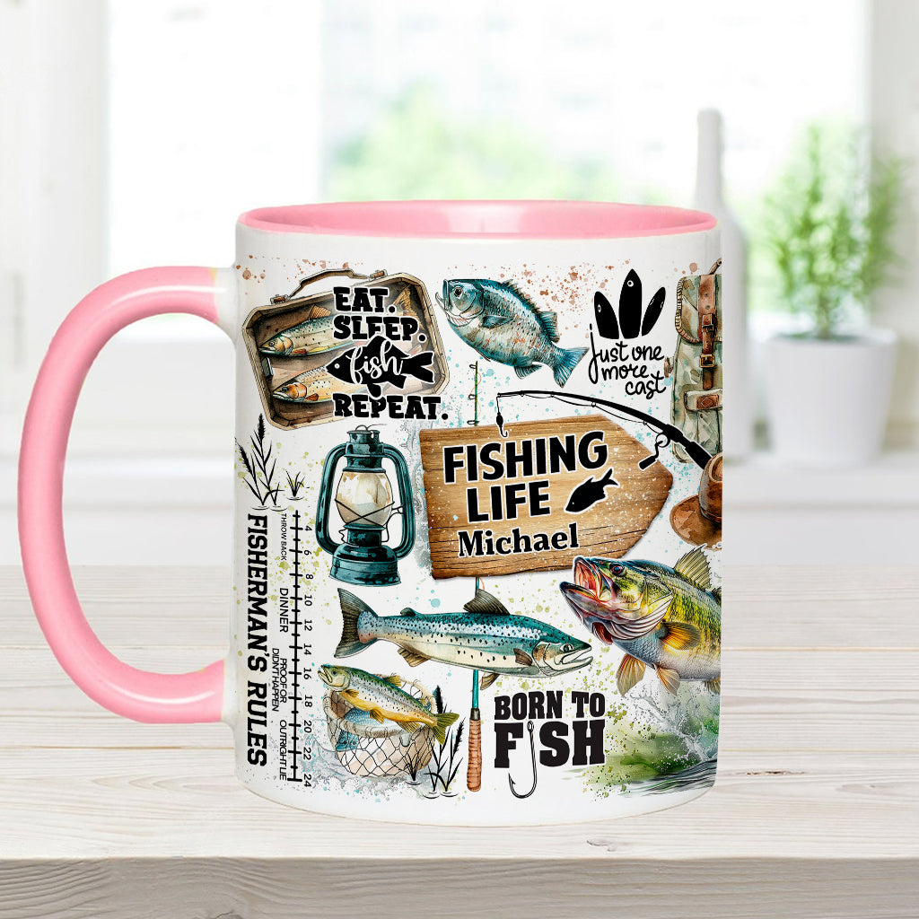 Juste un dernier lancer - Mug personnalisé sur le thème de la pêche