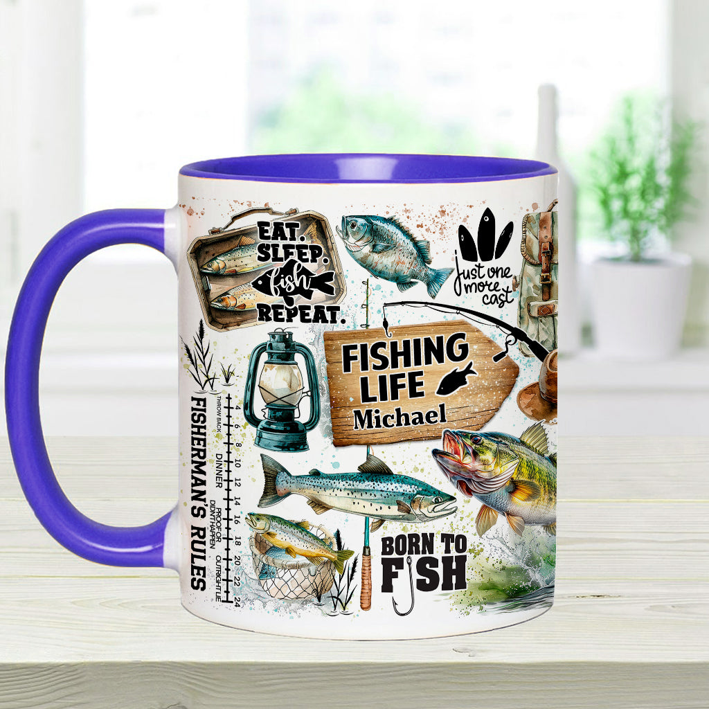 Juste un dernier lancer - Mug personnalisé sur le thème de la pêche