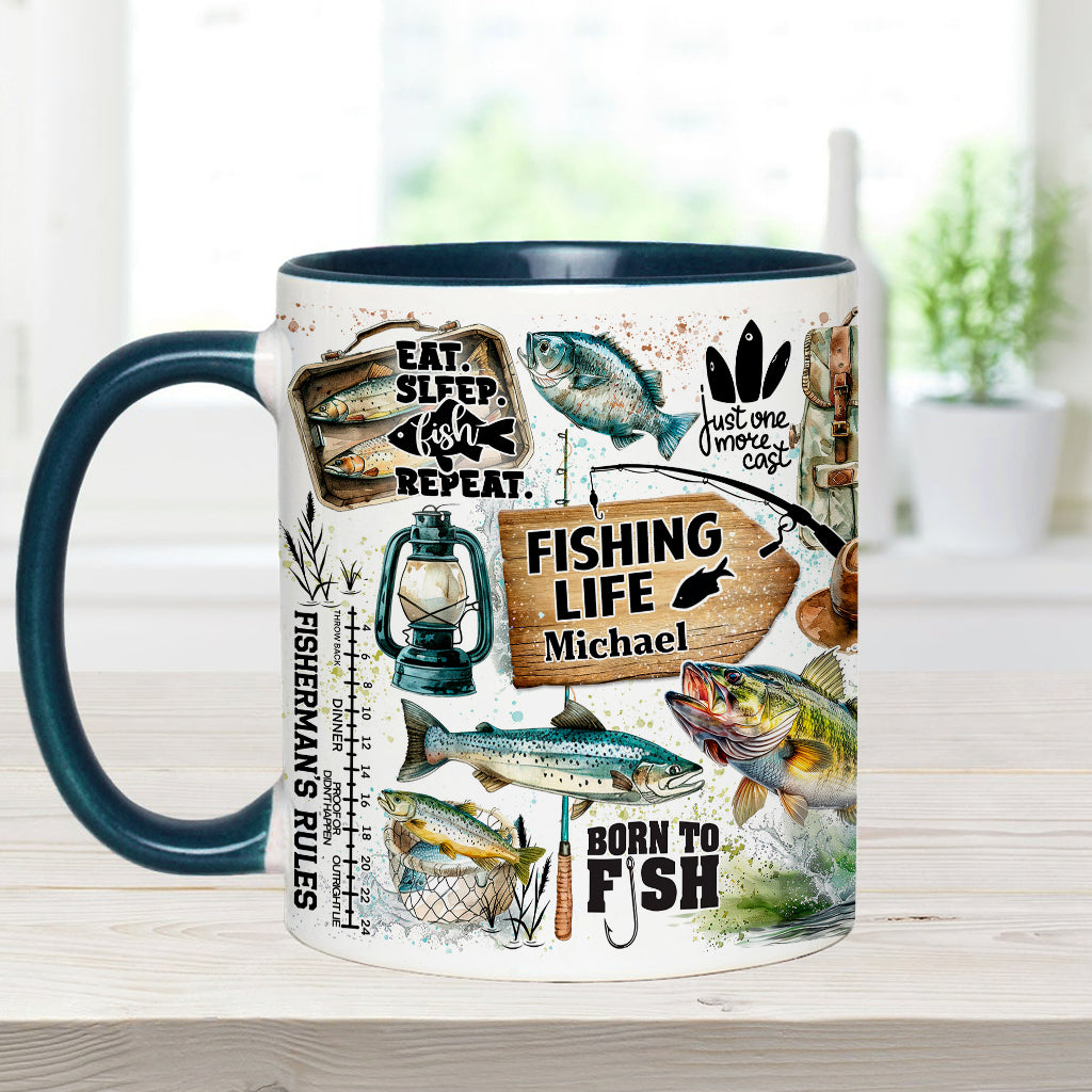 Juste un dernier lancer - Mug personnalisé sur le thème de la pêche