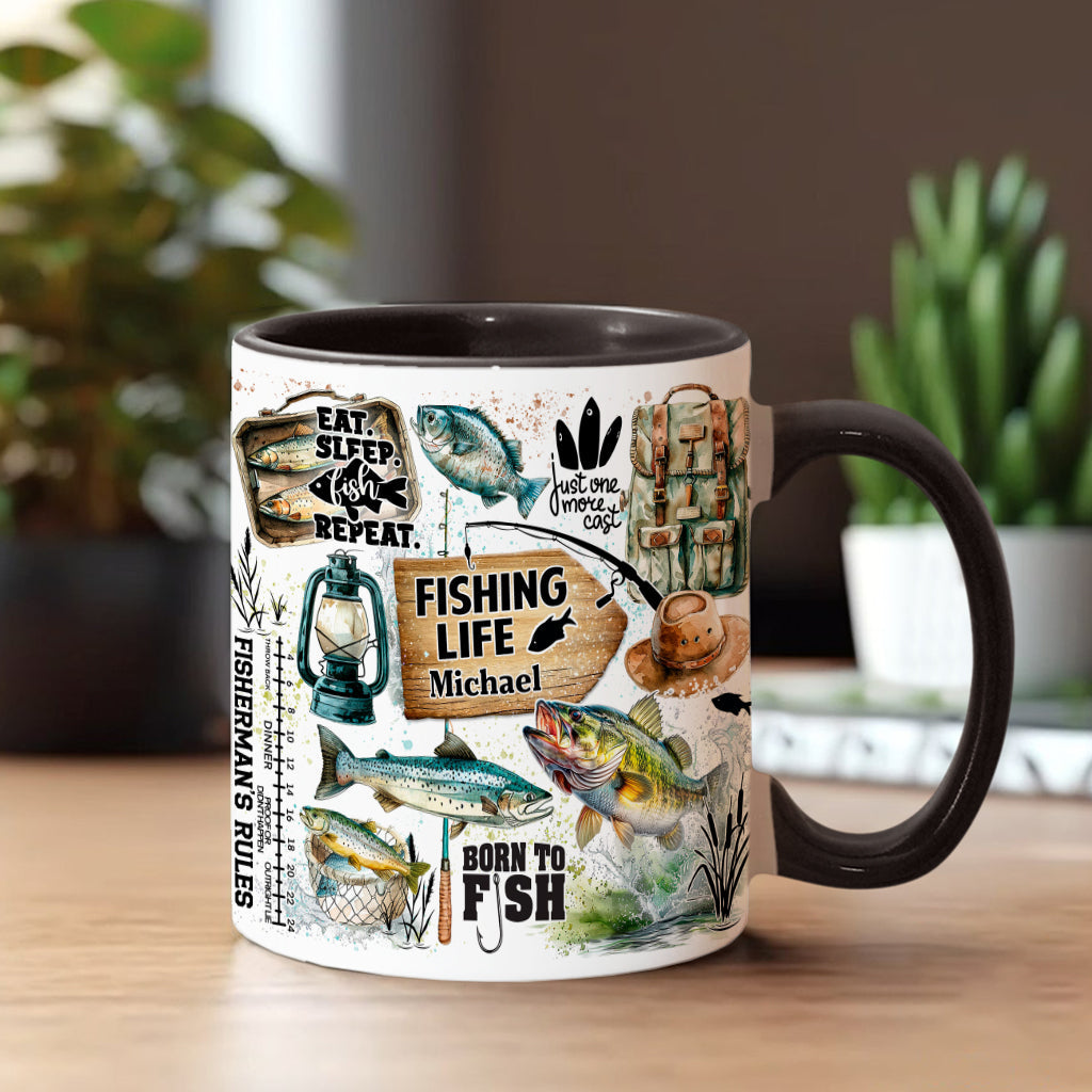 Juste un dernier lancer - Mug personnalisé sur le thème de la pêche
