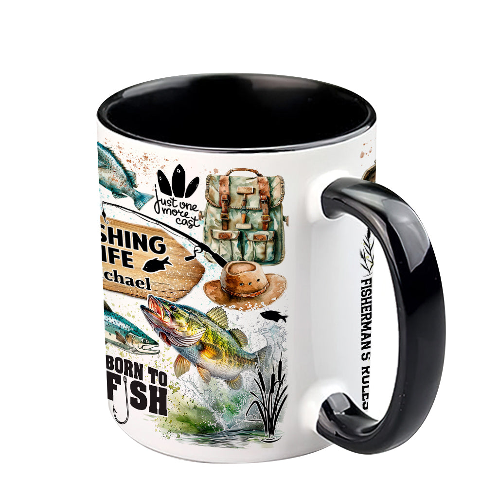 Juste un dernier lancer - Mug personnalisé sur le thème de la pêche