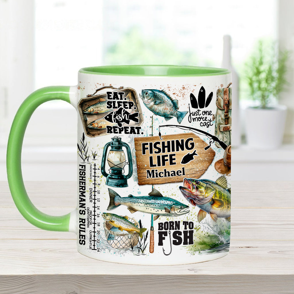 Juste un dernier lancer - Mug personnalisé sur le thème de la pêche