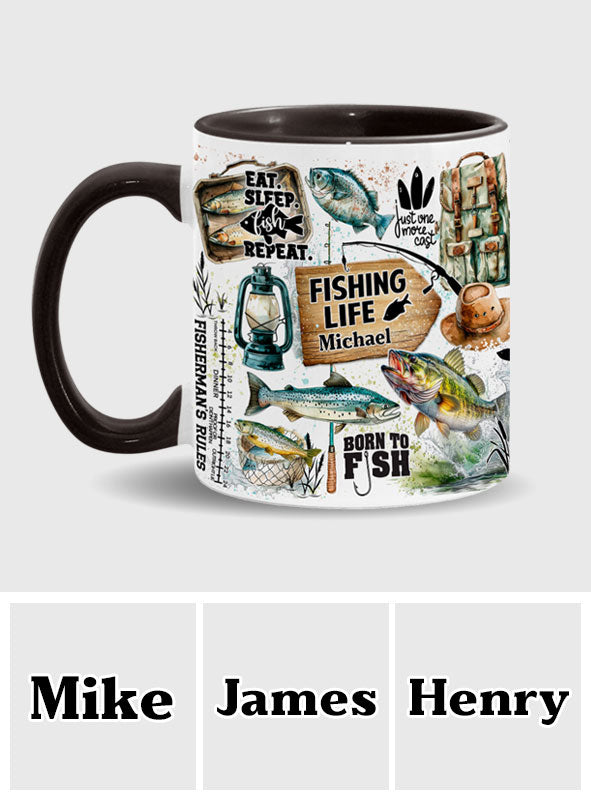 Juste un dernier lancer - Mug personnalisé sur le thème de la pêche
