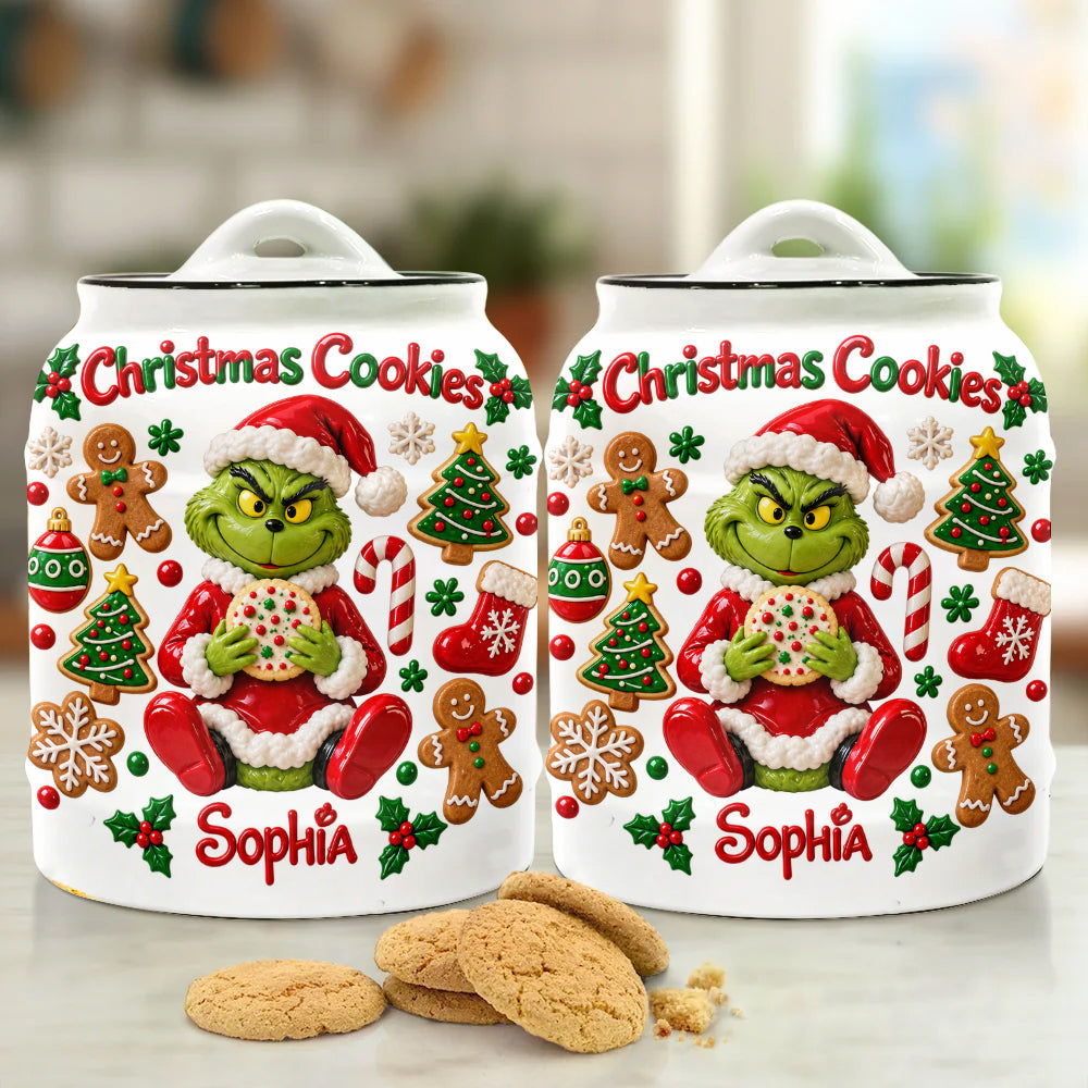 Merry Christmas - Personalized Stole Christmas Cookie Jar