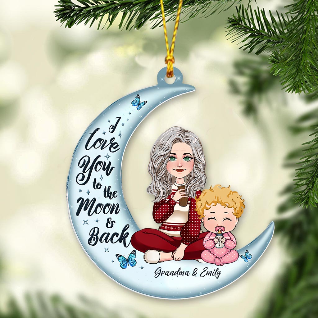 I Love You To The Moon And Back - Personalized Grandma Ornament