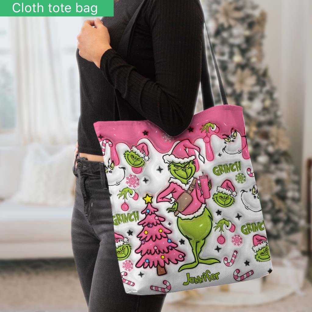 Le Grinch à l'intérieur - Sac fourre-tout de Noël personnalisé avec étole