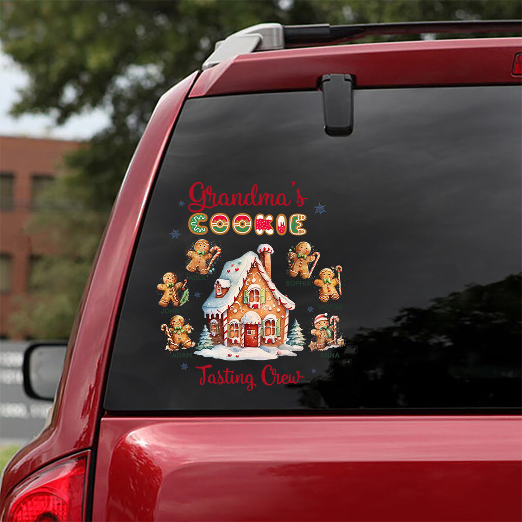 L'équipe de dégustation de biscuits de grand-mère - Autocollant personnalisé pour grand-mère découpé à l'emporte-pièce
