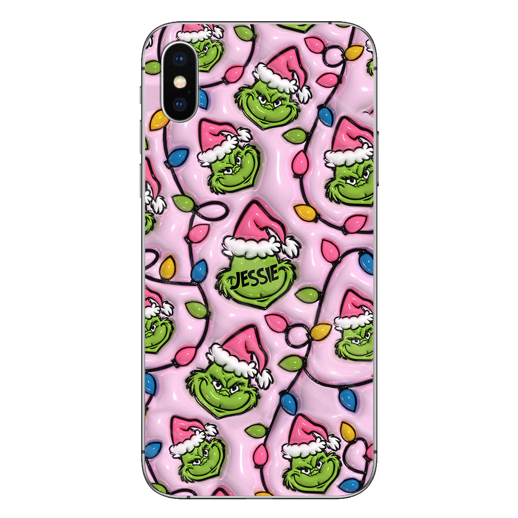 Green & Pink - Personalized Stole Christmas Phone Case