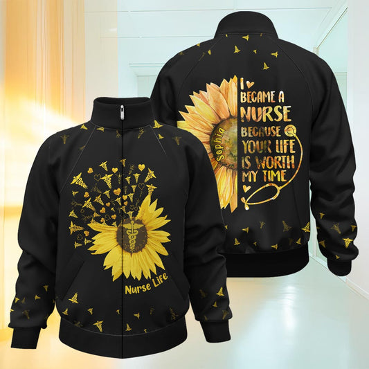 Fière d'être infirmière - Veste zippée personnalisée pour infirmière