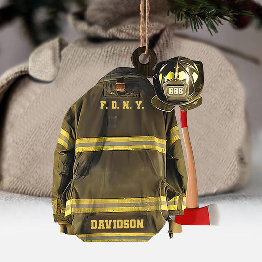 Mon uniforme - Ornement de Noël personnalisé de pompier (Imprimé des deux côtés)