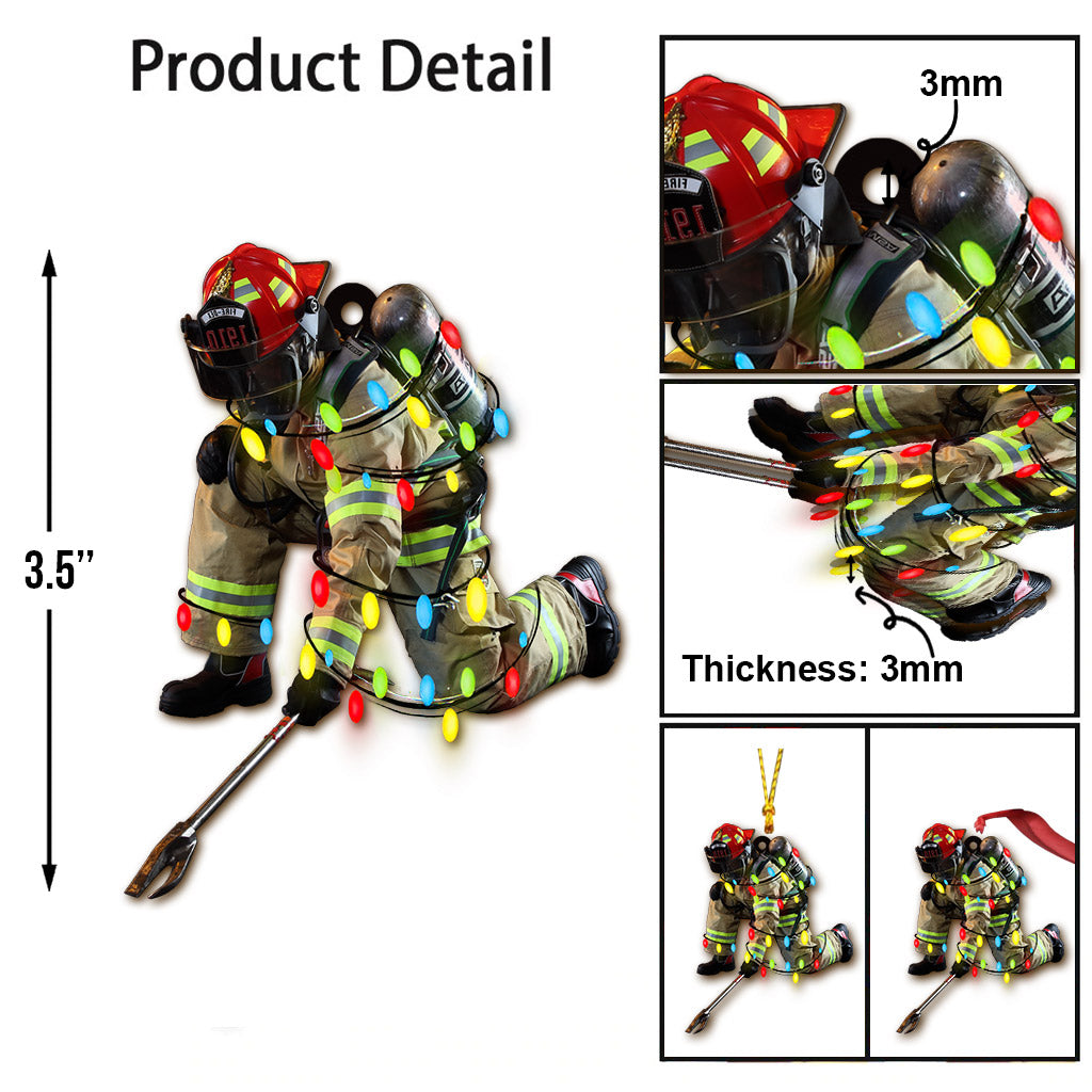 Firefighter Forever - Christmas Firefighter Ornament (Printed On Both Sides)
