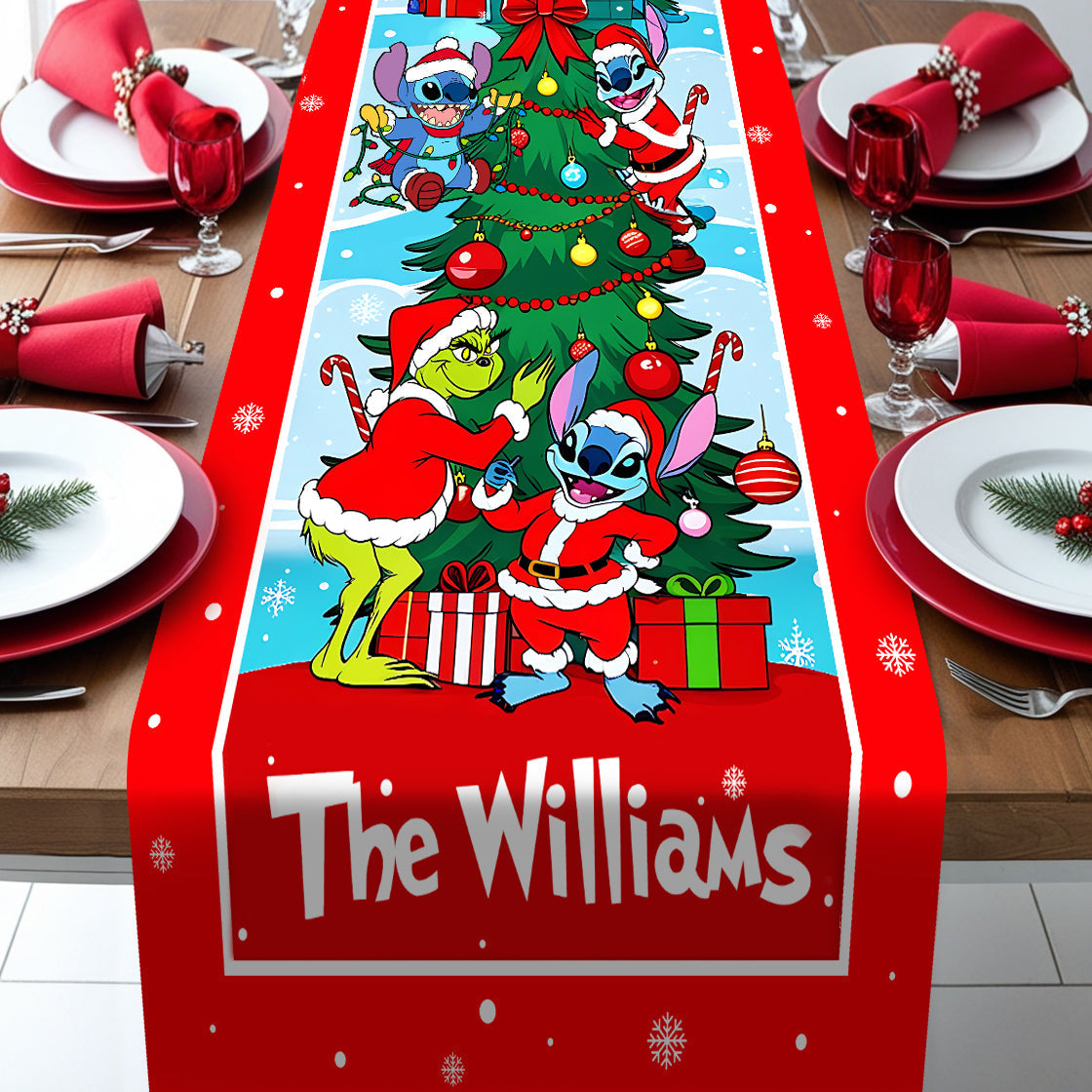 Merry Christmas - Personalized Stole Christmas Table Runner