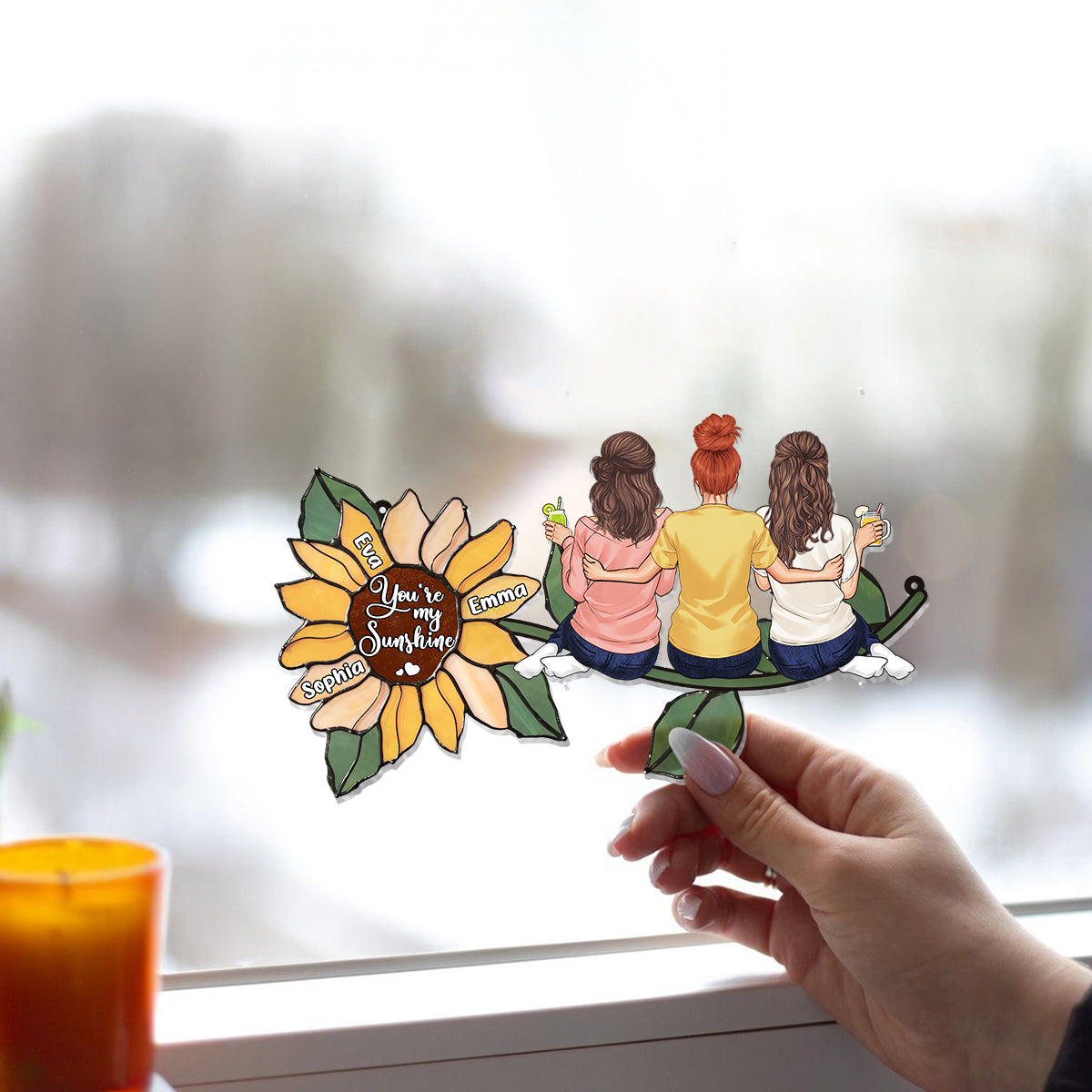 You're My Sunshine - Personalized Bestie Window Hanging Suncatcher Ornament