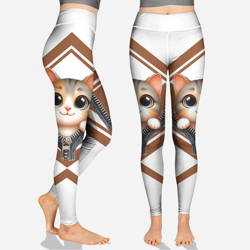 Sweat à capuche et leggings personnalisés avec un chat mignon
