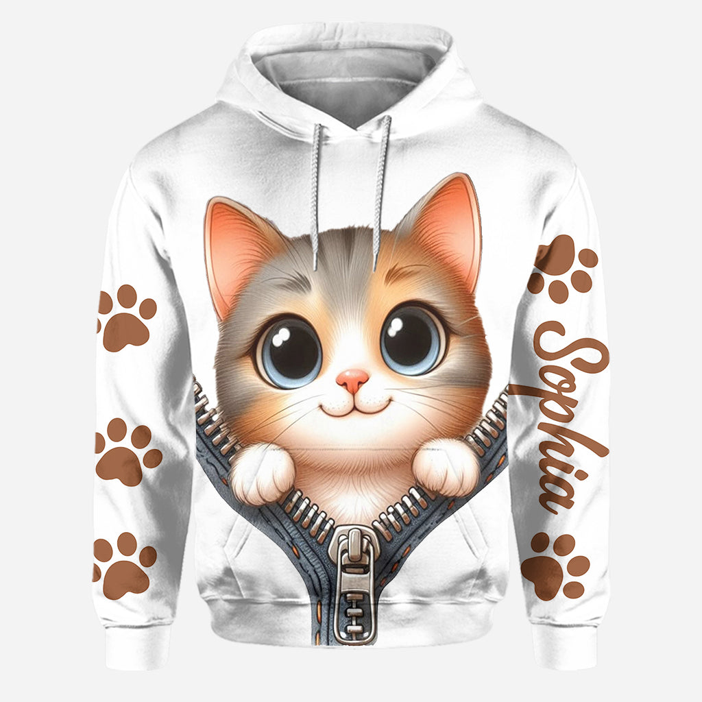 Sweat à capuche et leggings personnalisés avec un chat mignon