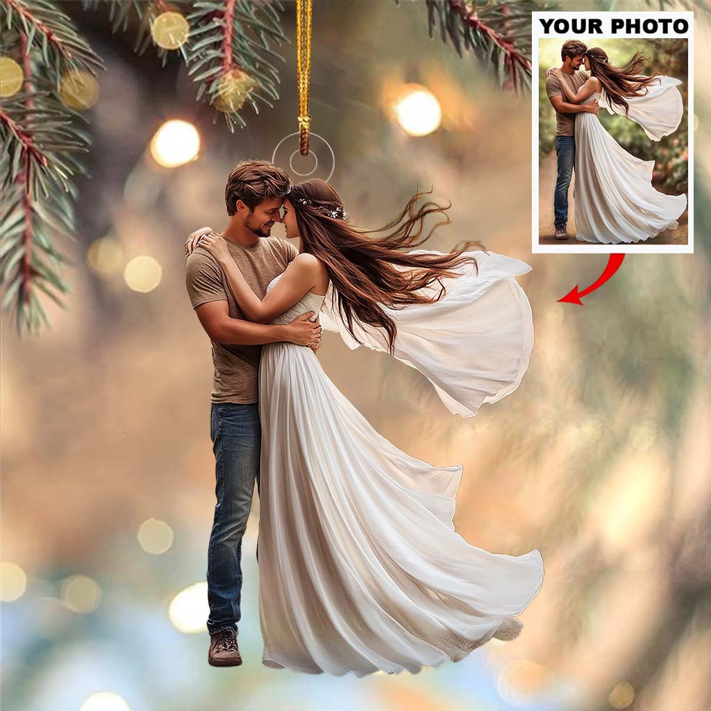 Ornement personnalisé avec photo - Ornement sur mesure pour couple