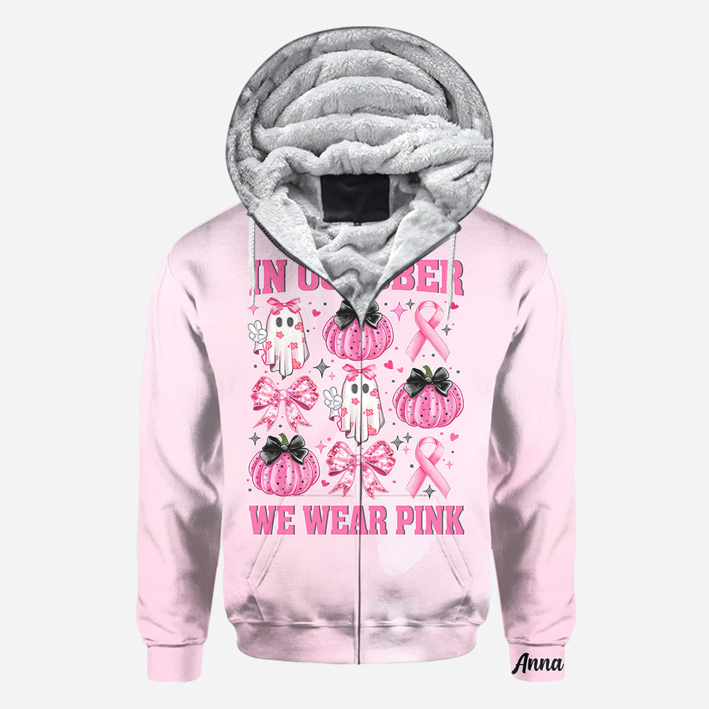 In October We Wear Pink - Personalized Breast Cancer Awareness All Over Shirt