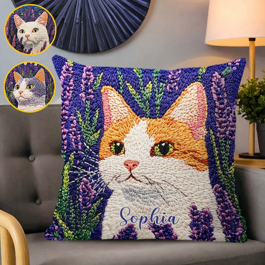 Coussin décoratif personnalisé « Chat rêveur »