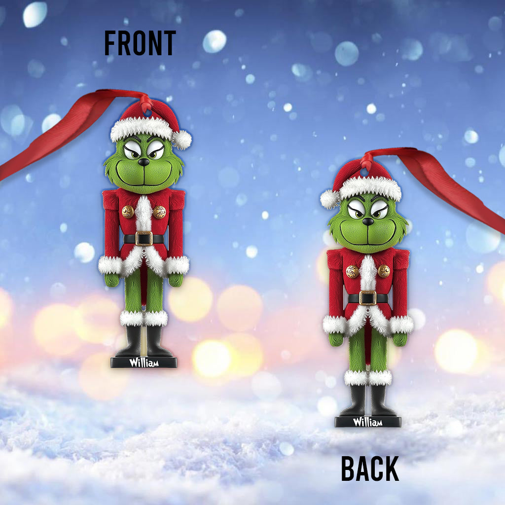 Grinchy Cracker - Ornement de Noël personnalisé en forme d'étole