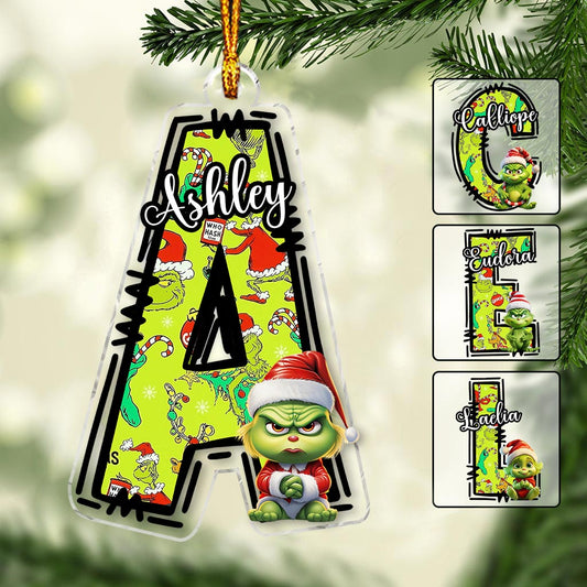 Grinchy Letter - Personalized Stole Christmas Custom Shaped Ornament